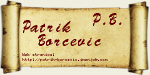 Patrik Borčević vizit kartica